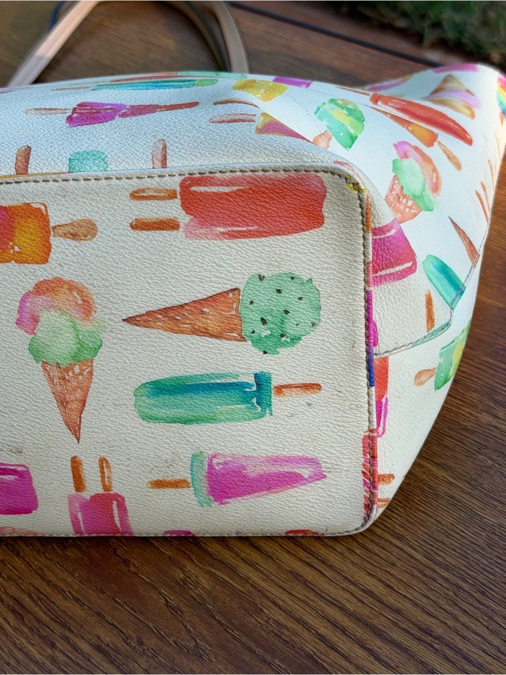 Kate Spade Flavor of the Month Ice Cream Print Large Tote Bag Multicolor